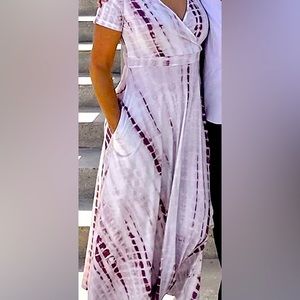 Short Sleeve V Neck Maxi Sundress